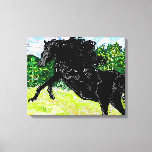 Canvas Wrap Black Stallion Thunder Print (Front)