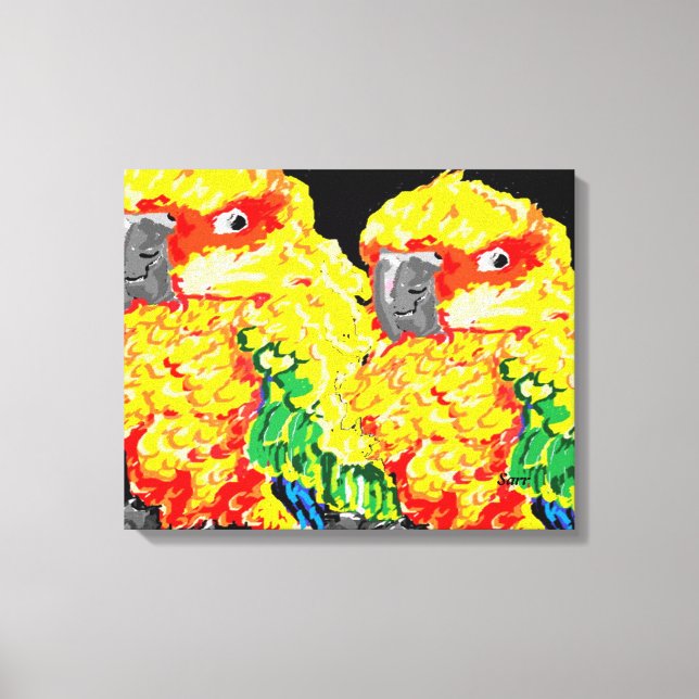 Canvas Wrap/ Parrots Flock together Print (Front)