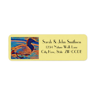 Canvasback Duck Artistic Return Address Labels