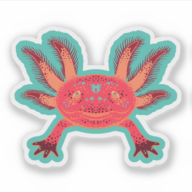 Cany Shop Pastel Cute Axolotl Vinyl Stickers (Front)