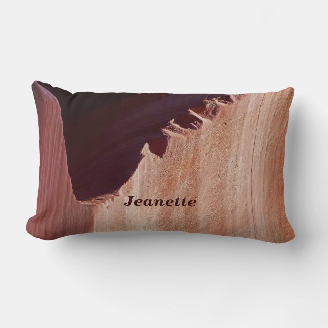 Canyon Abstract Personalized Name Southwest Brown  Lumbar Pillow (Front)