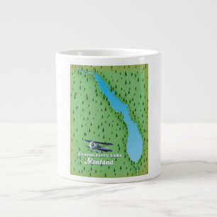 Canyon Ferry Lake Montana lake map Large Coffee Mug