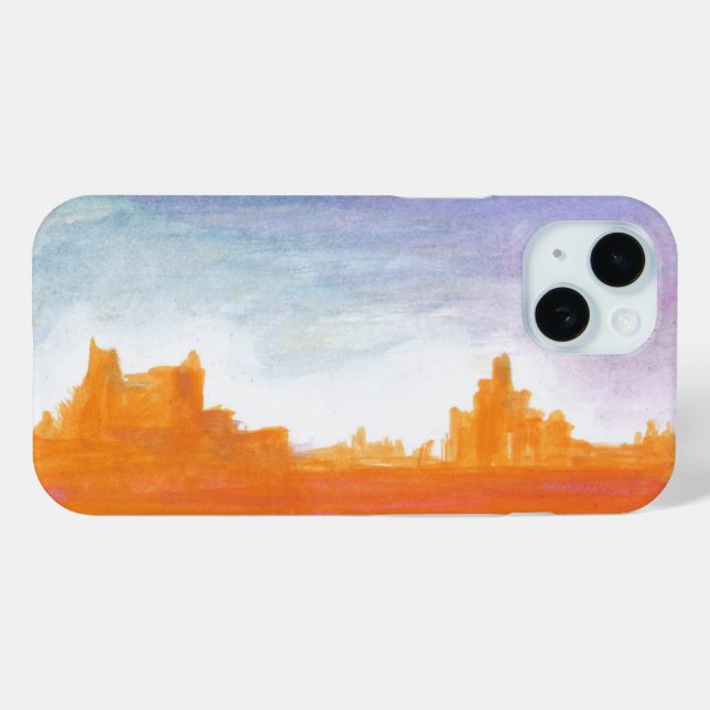 Canyon Landscape Orange blue Abstract painting art Case-Mate iPhone Case (Back (Horizontal))