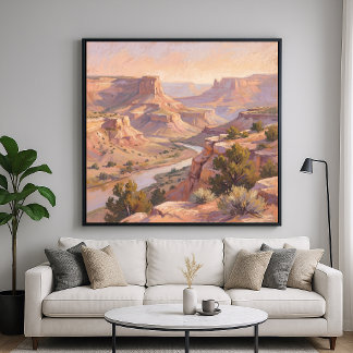 Canyon Landscape - Pastel Painting Style Art Poster