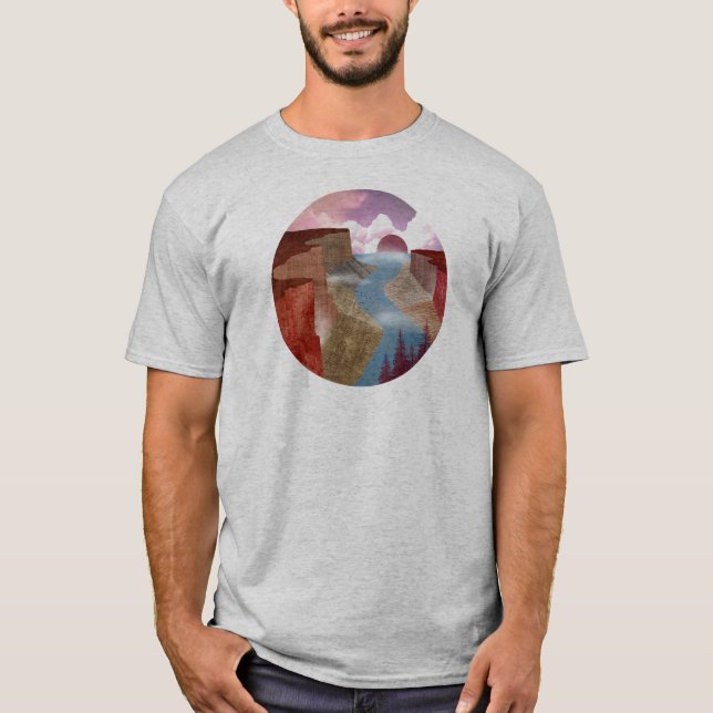 Canyon Ocean Landscape T-Shirt (Front)