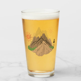 Canyon Peaks and Spiral Sun | Clean Minimal Landsc Glass