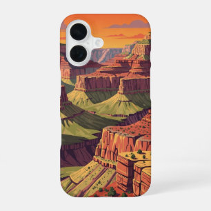 Canyon Rétro au Coucher du Soleil iPhone 16 Case