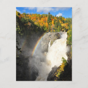Canyon Sainte-Anne Waterfall Rainbow Postcard