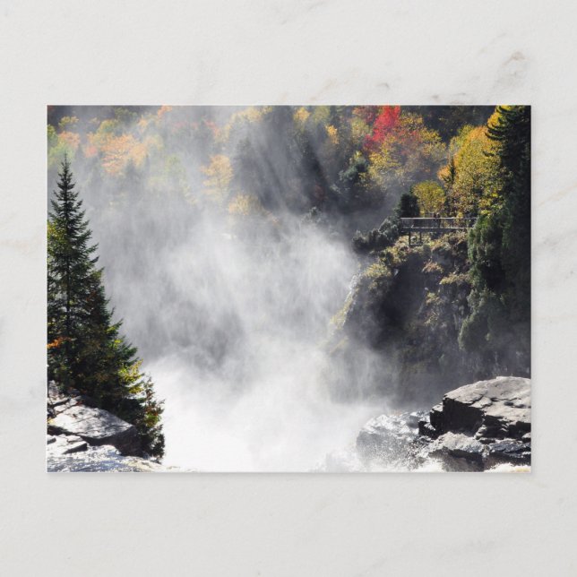 Canyon Ste-Anne Waterfall Mist Quebec Postcard (Front)