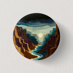 Canyon Sunset Landscape 1 Inch Round Button