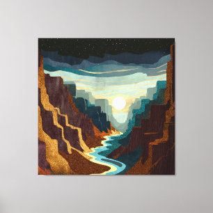 Canyon Sunset Landscape Canvas Print