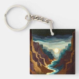 Canyon Sunset Landscape Keychain