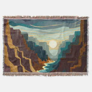 Canyon Sunset Landscape Throw Blanket