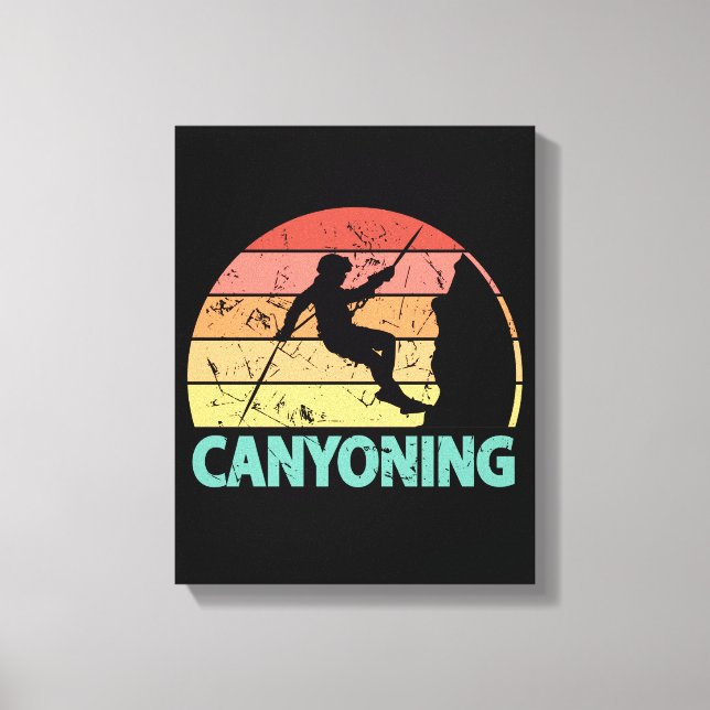 Canyoning Canyoneer Rappelling Canyoneering Canvas Print (Front)
