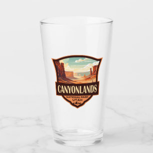 Canyonlands National Park Illustration Retro Glass