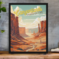 Canyonlands National Park Illustration Retro