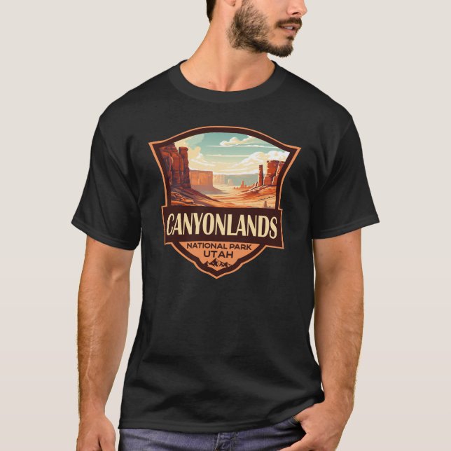 Canyonlands National Park Illustration Retro T-Shirt (Front)