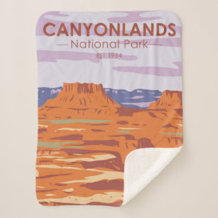 Canyonlands National Park Island In the Sky Retro Sherpa Blanket
