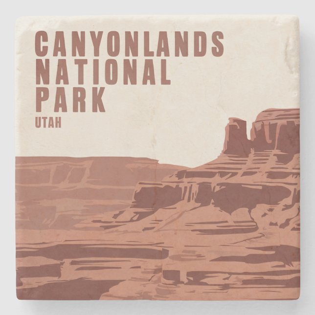 Canyonlands National Park Utah Minimal Landscape Stone Coaster (Front)