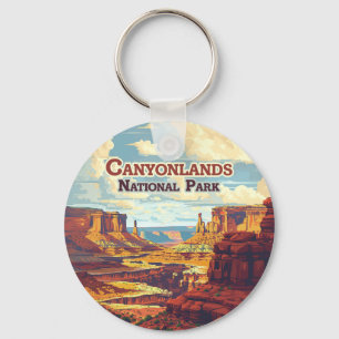 Canyonlands National Park Utah Moab Retro Keychain