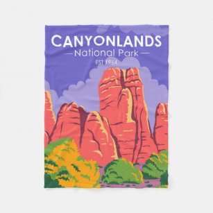  Canyonlands National Park Utah Vintage Fleece Blanket