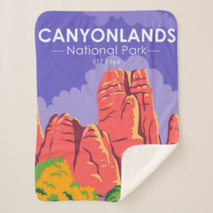  Canyonlands National Park Utah Vintage Sherpa Blanket