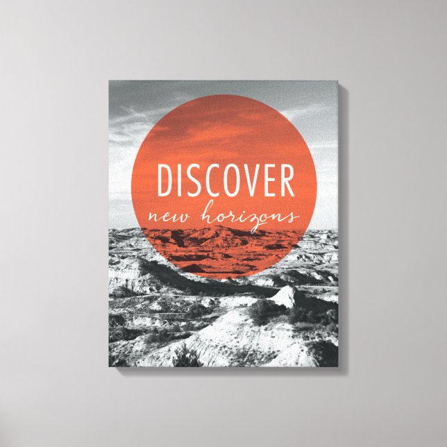 Canyons | Discover New Horizons Quote Canvas Print (Front)
