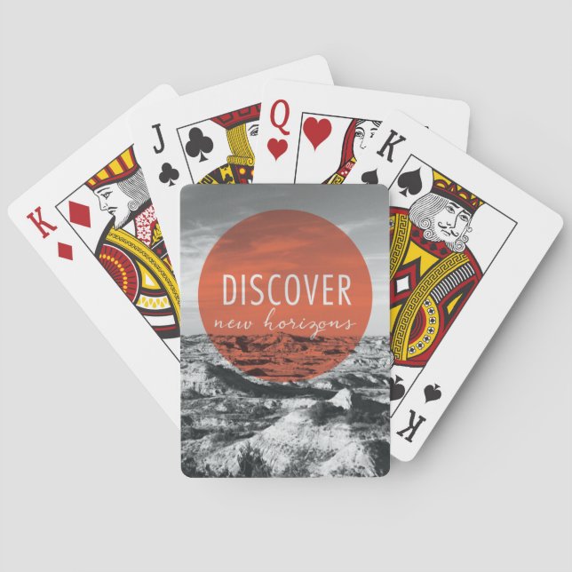 Canyons | Discover New Horizons Quote Playing Cards (Back)