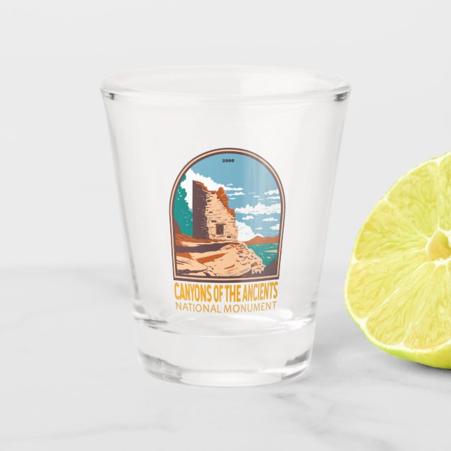 Canyons of the Ancients National Monument Colorado Shot Glass (Front)