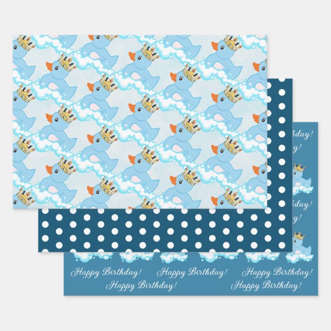 Caoutchouc (bleu) Papier d'enveloppement de fête d (Lot)