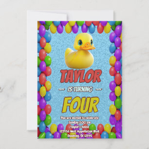 Caoutchouc Cute Invitation Personnalisé Anniversai