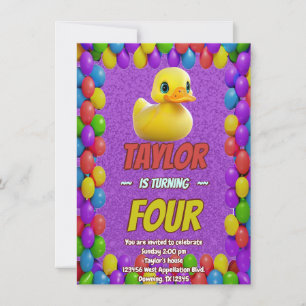 Caoutchouc Cute Invitation Personnalisé Anniversai
