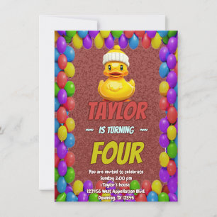 Caoutchouc Cute Invitation Personnalisé Anniversai