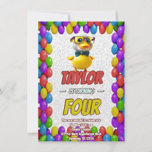 Caoutchouc Cute Invitation Personnalisé Anniversai