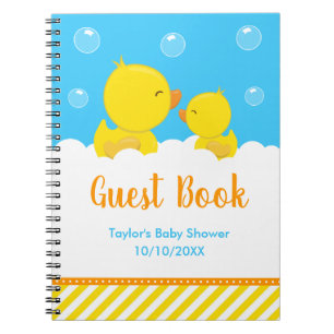 Caoutchouc Jaune Bleu Baby shower Livre d'Invité