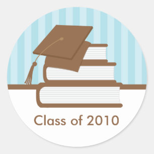 Cap and Books Graduation Address Label