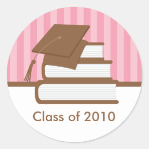 Cap and Books Graduation Address Label