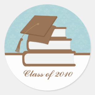 Cap and Books Graduation Address Label