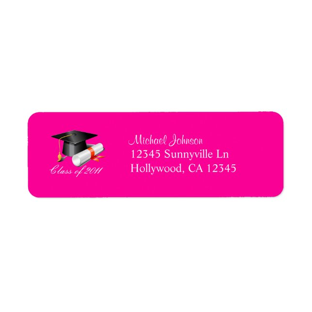 Cap and Diploma Class of 2011 (hot pink) (Front)