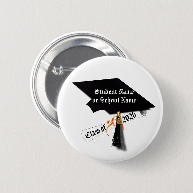 Cap and Diploma Class of 2026 Graduation 2 Inch Round Button (Front & Back)