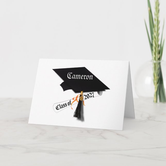 Cap and Diploma Class of 2027 Graduation Card (Front)