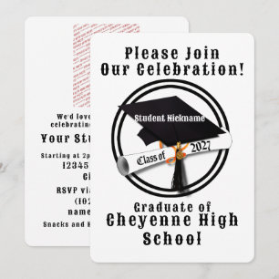 Cap and Diploma Class of 2027 Photo Graduation Invitation
