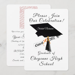 Cap and Diploma Class of 2027 Photo Graduation Invitation