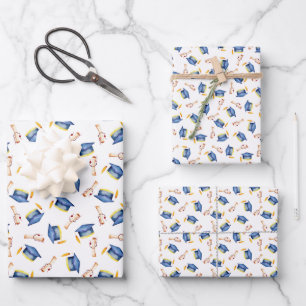 Cap and Diploma Graduation Wrapping Paper Sheet