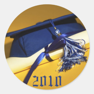 Cap and Tassel Custom Graduation Invitation Seal_2 Classic Round Sticker
