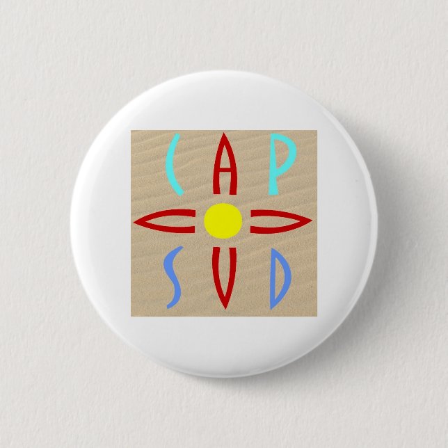 Cap au Sud 2 Inch Round Button (Front)