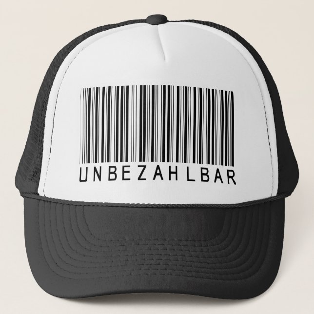 Cap barcode black "UNBEZAHLBAR" german (Front)