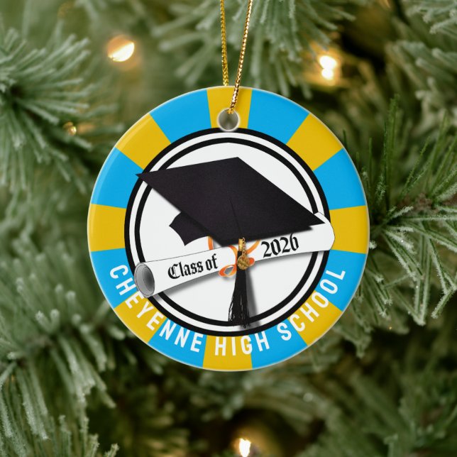 Cap Diploma Class of 2026 Photo Graduation Ceramic Ornament (Tree)