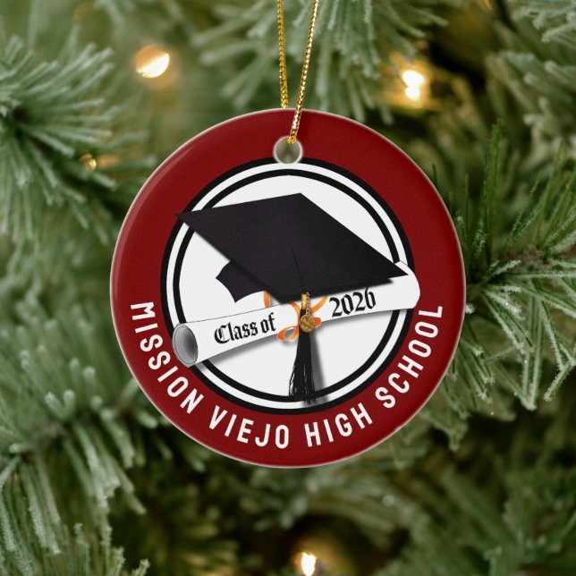 Cap Diploma Class of 2026 Photo Graduation Ceramic Ornament (Tree)