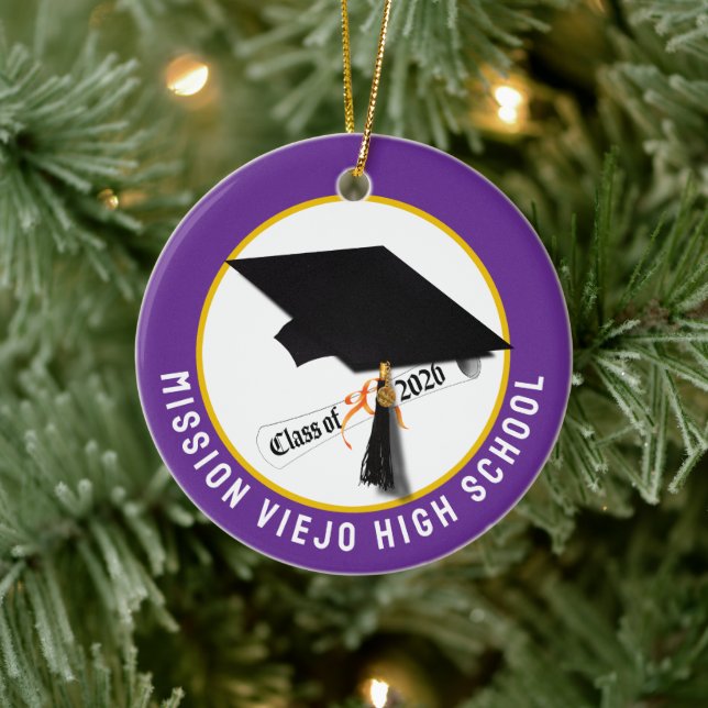 Cap Diploma Class of 2026 Photo Graduation Ceramic Ornament (Tree)